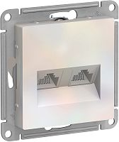 Розетка компьютерная без рамки Systeme Electric AtlasDesign 2-м. RJ45+RJ45 5e жемчуг картинка